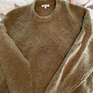 Madewell, moss green, L sweater from Nordstrom Rack. Boxy style and warm.